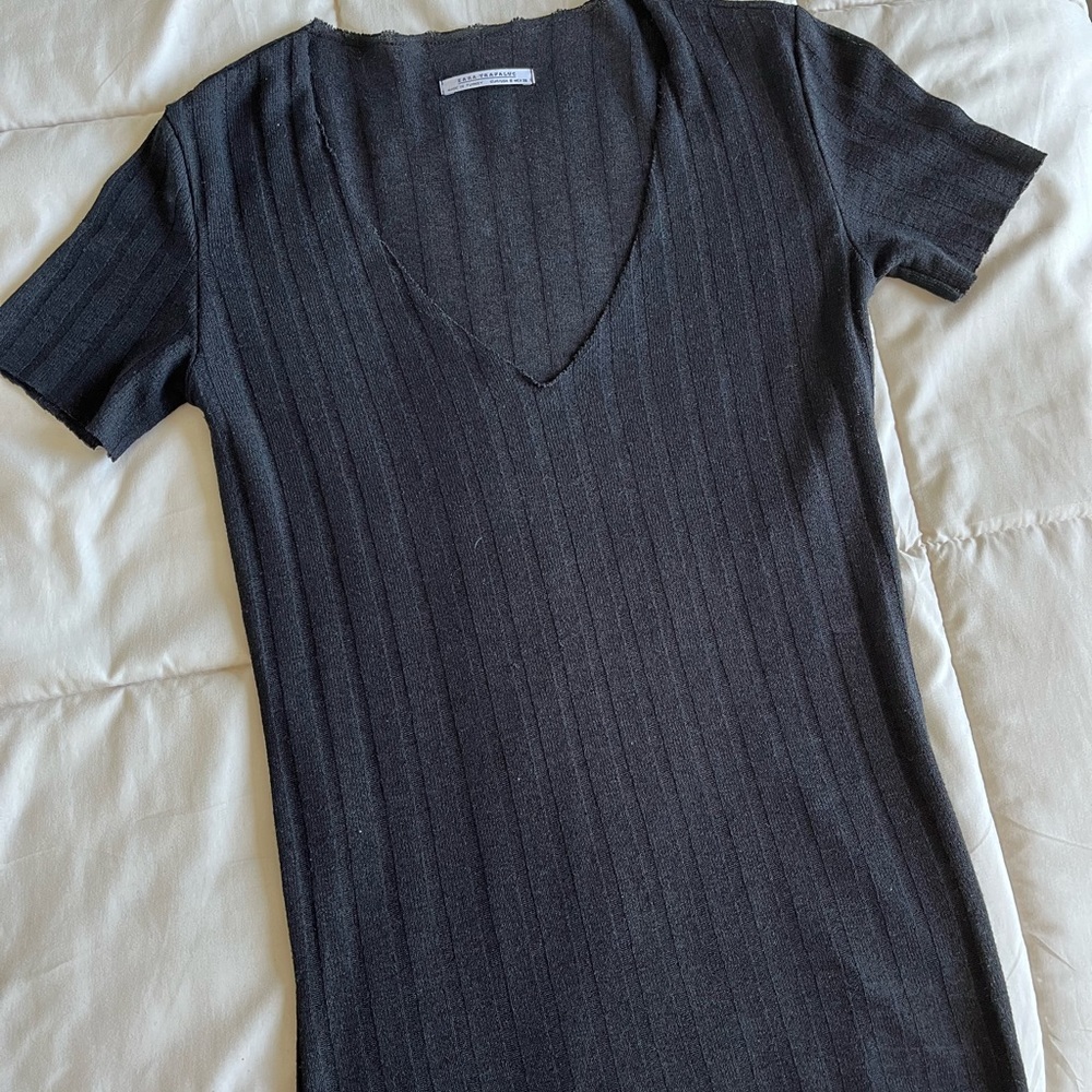 Striped Linen V-Neck Top